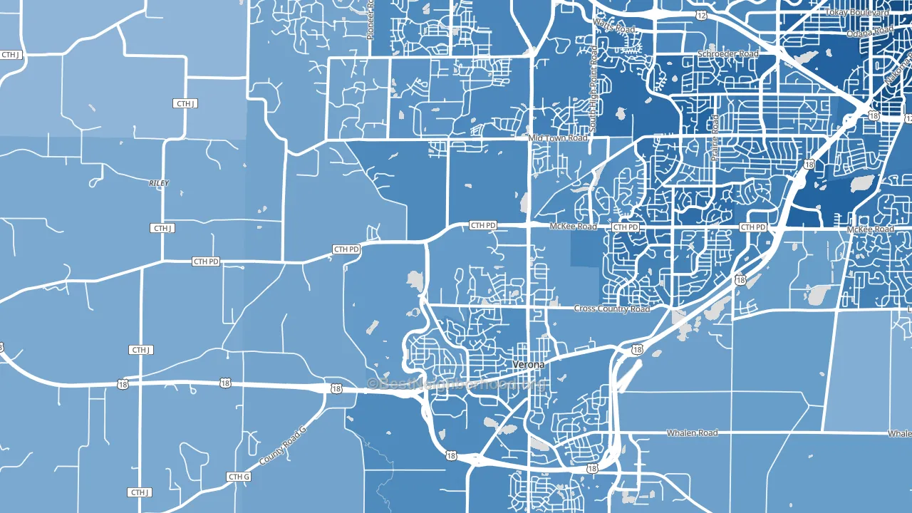 53593, WI block-group political-lean map