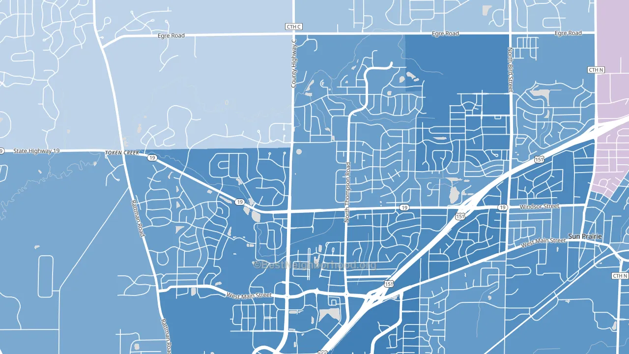 53596, WI block-group political-lean map