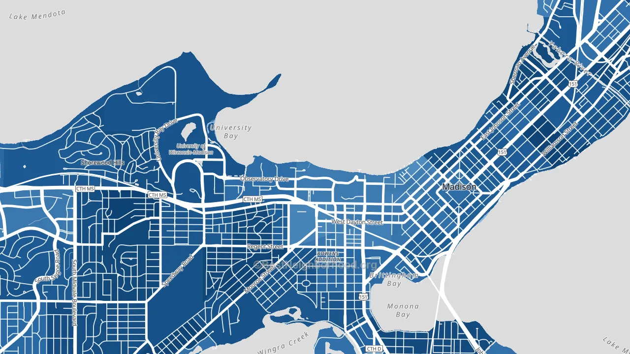 53706, WI block-group political-lean map