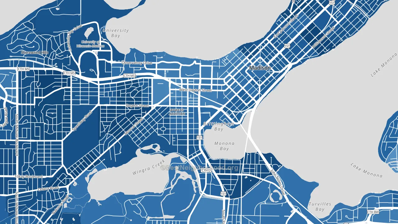 53715, WI block-group political-lean map