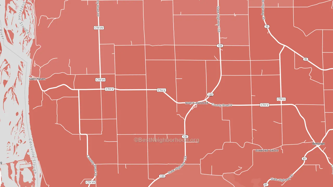 53810, WI block-group political-lean map