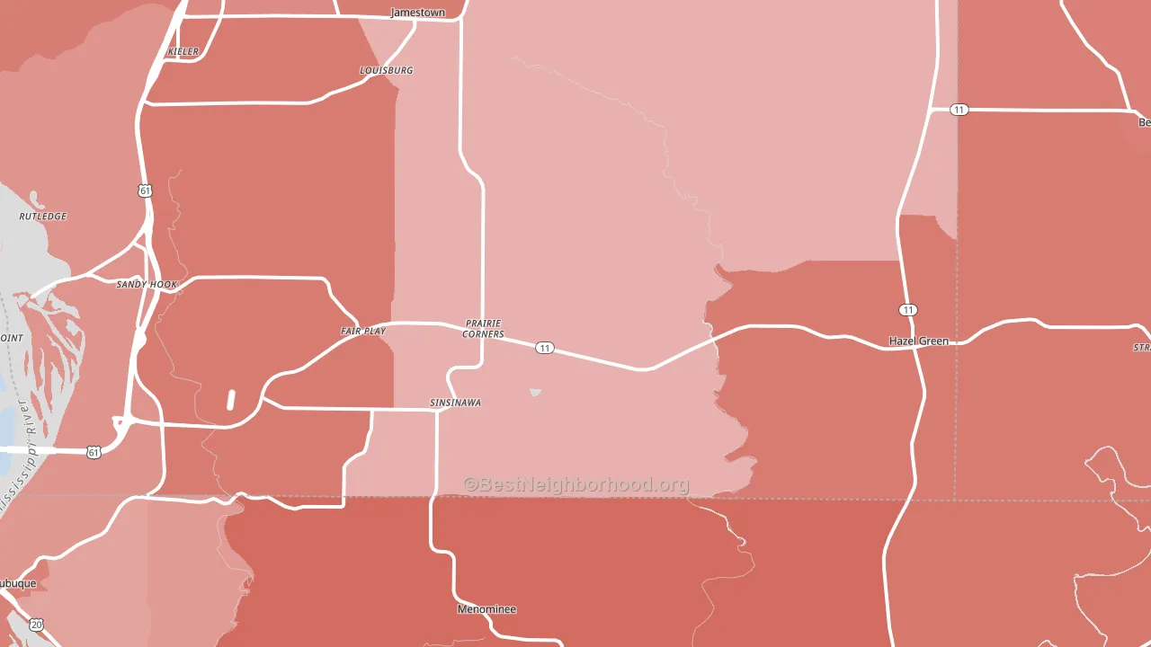 53811, WI block-group political-lean map