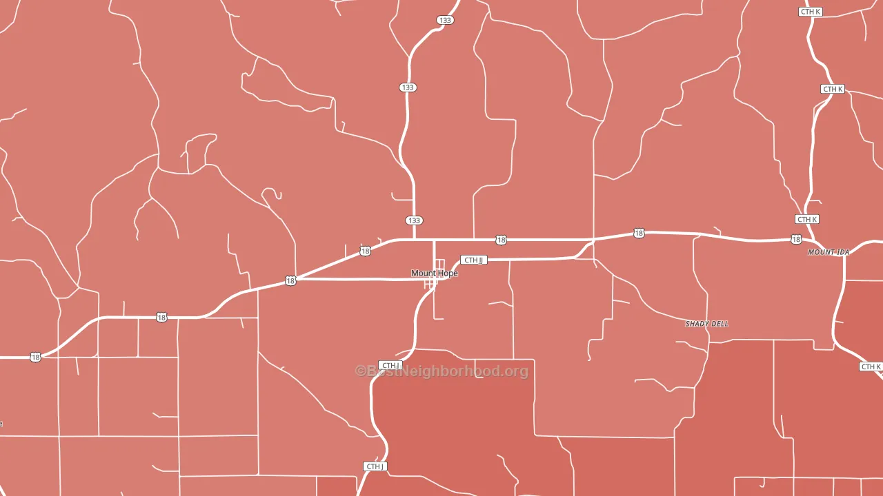 53816, WI block-group political-lean map
