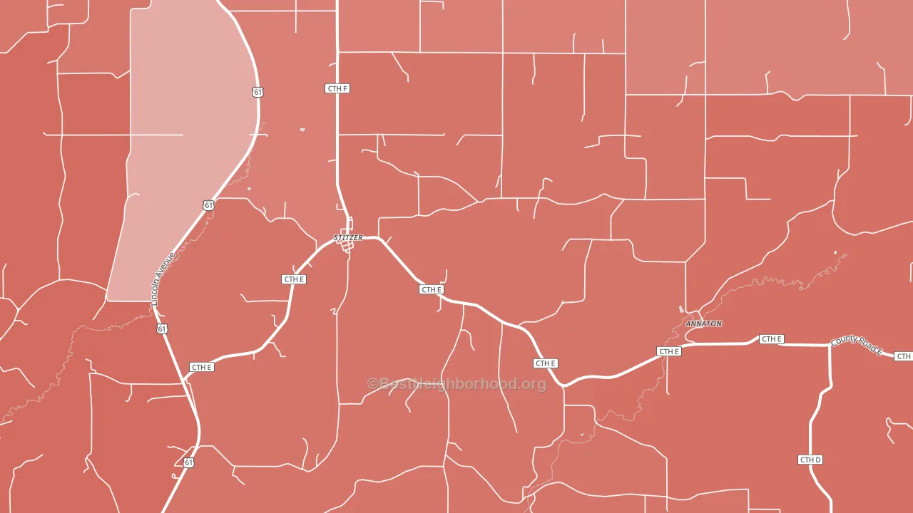 53825, WI block-group political-lean map