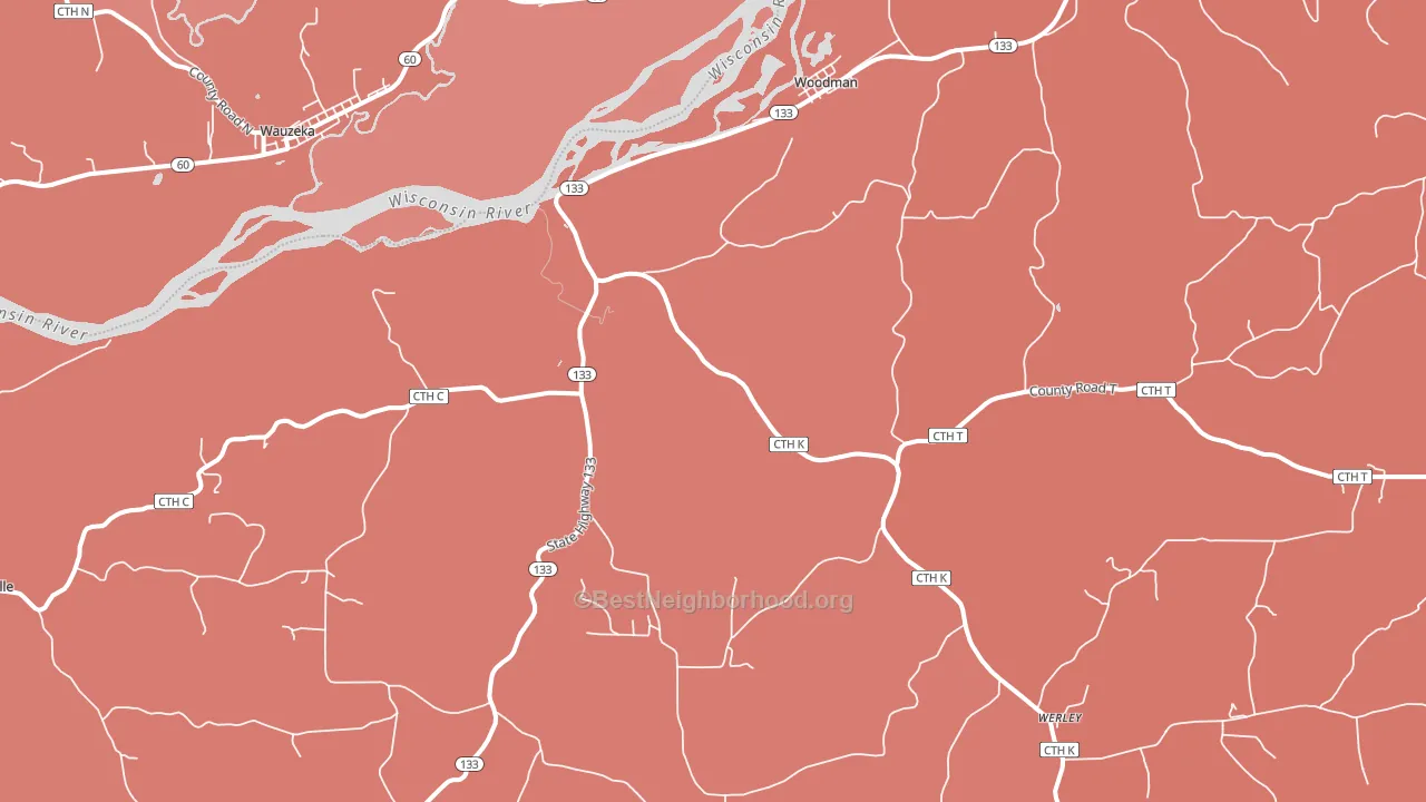 53827, WI block-group political-lean map