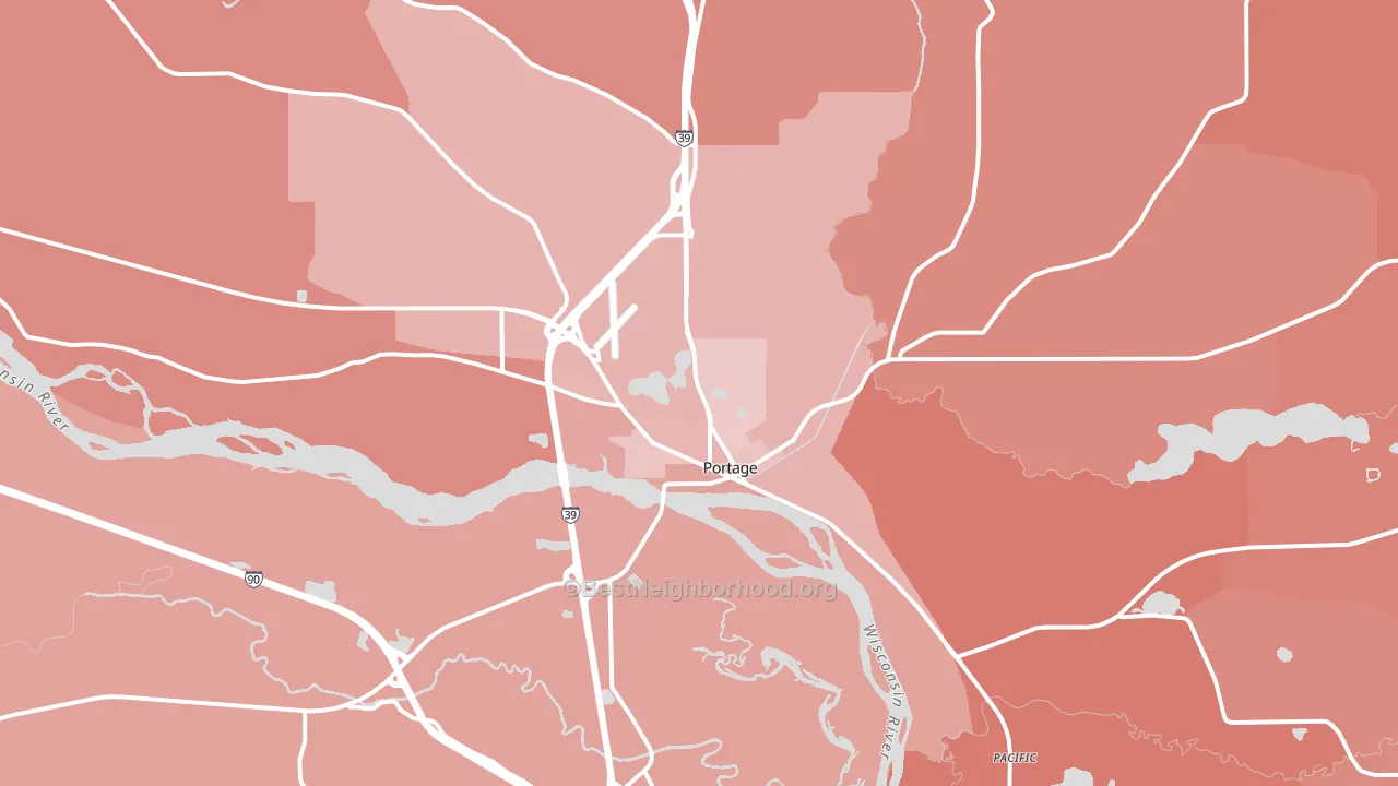 53901, WI block-group political-lean map