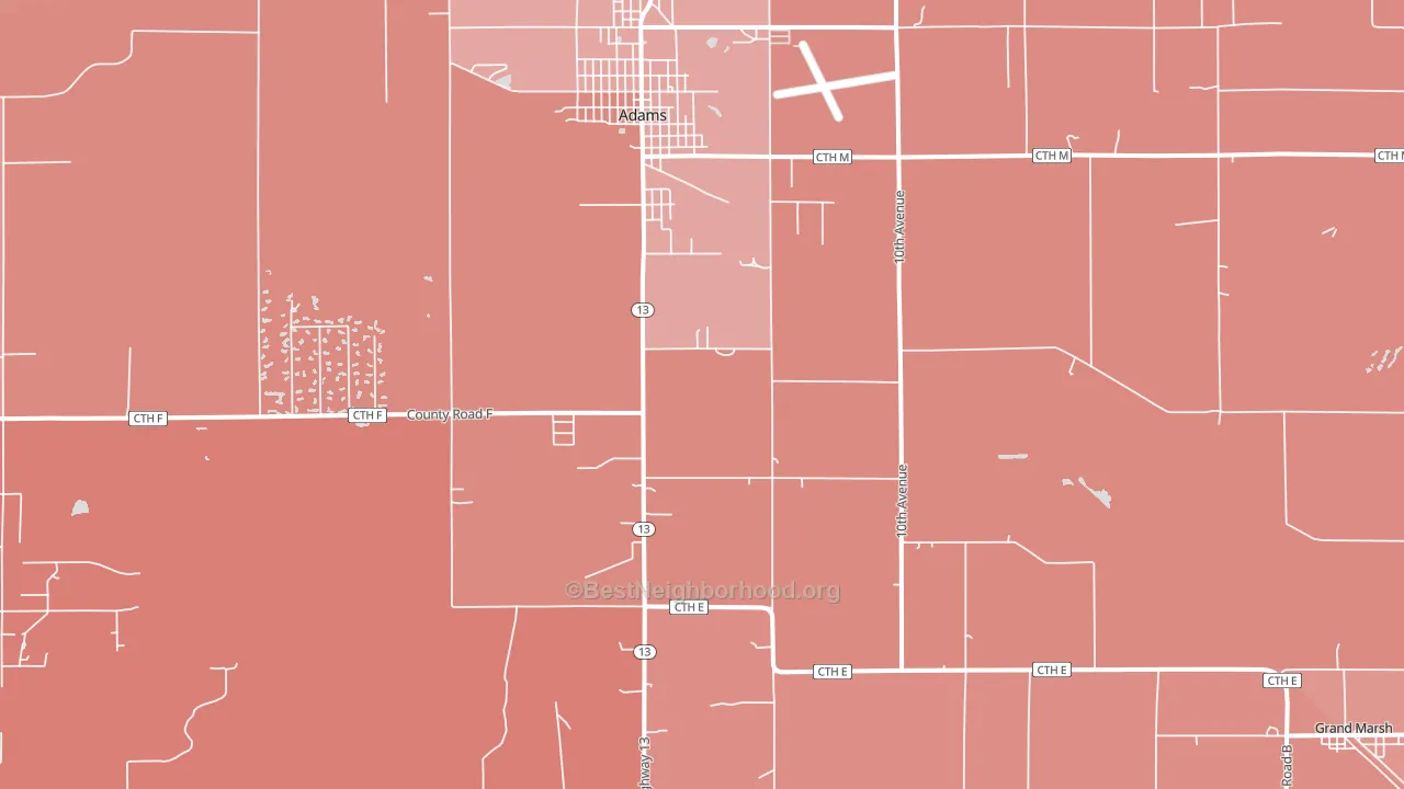 53910, WI block-group political-lean map