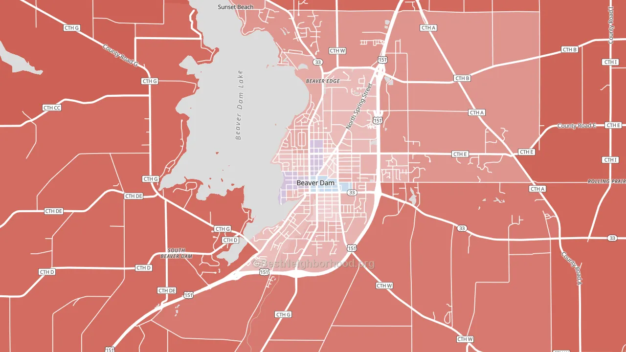 53916, WI block-group political-lean map