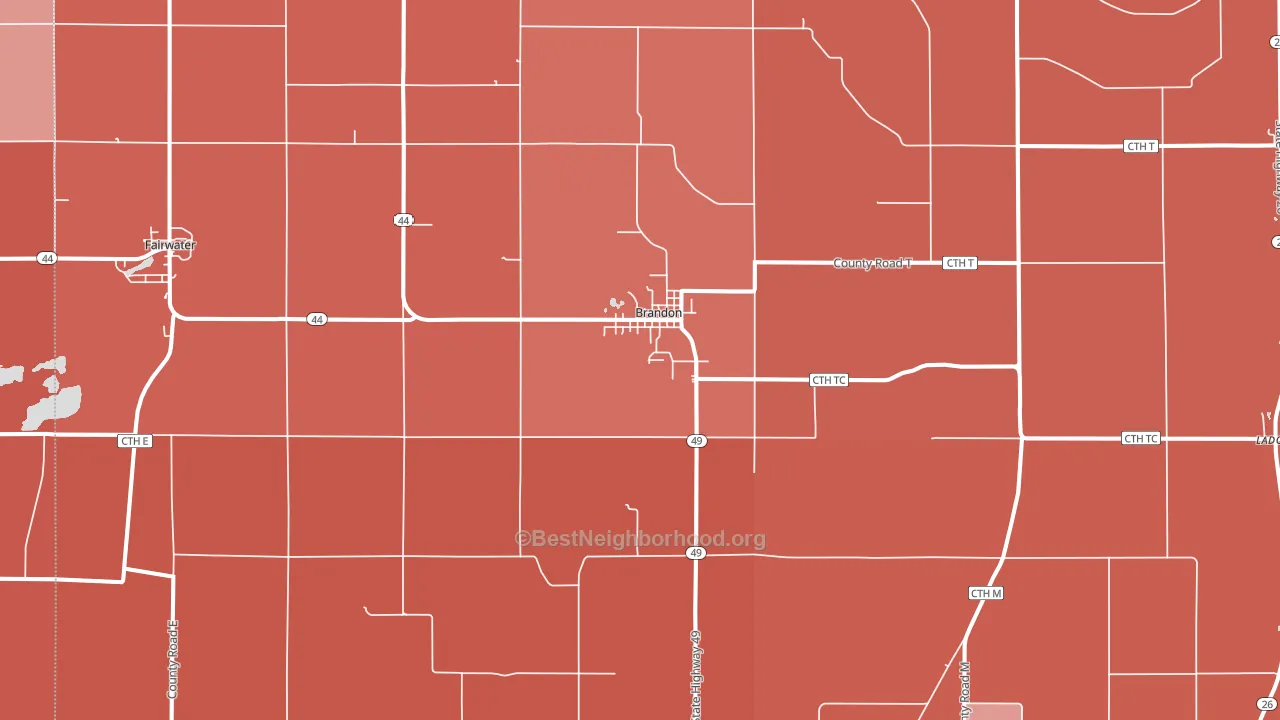 53919, WI block-group political-lean map