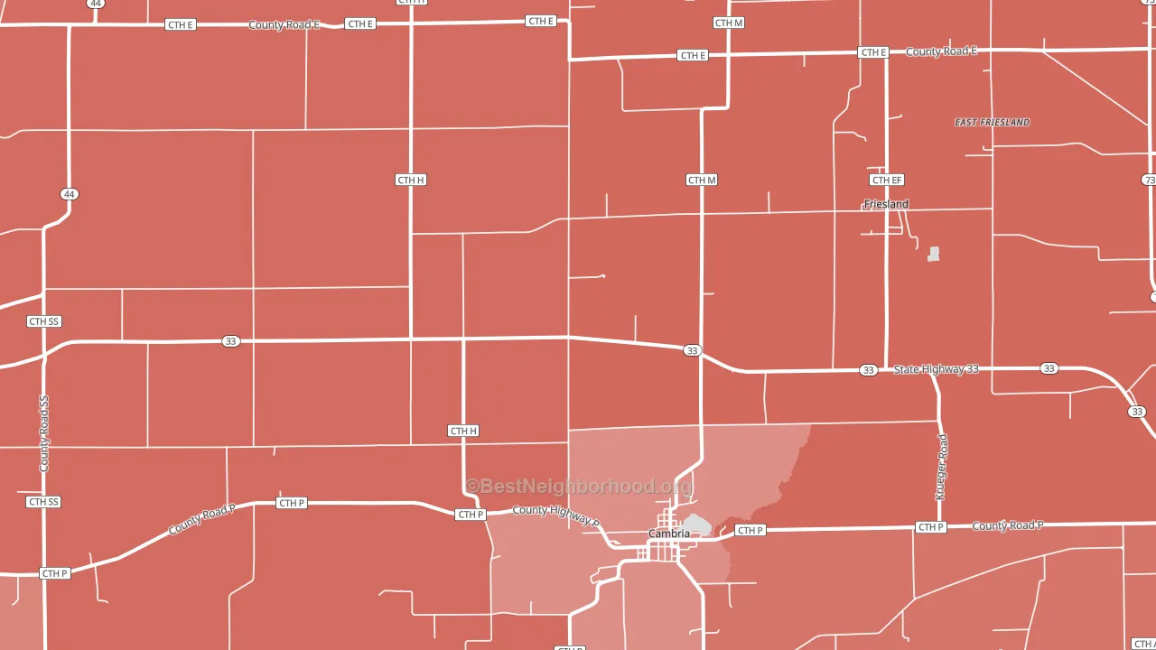 53923, WI block-group political-lean map