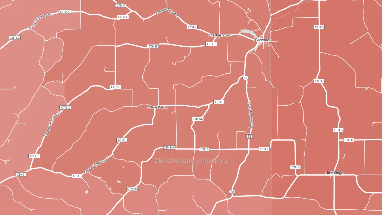 53924, WI block-group political-lean map