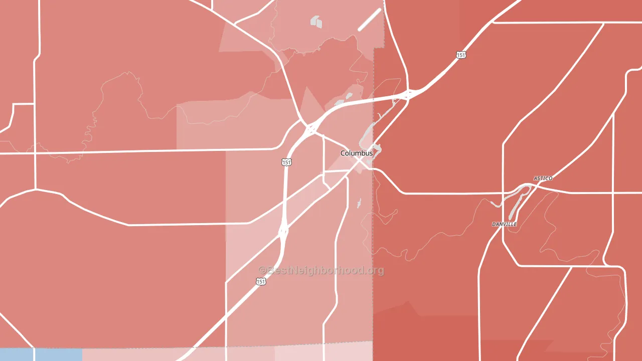 53925, WI block-group political-lean map