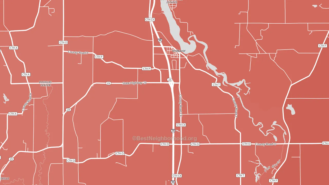 53930, WI block-group political-lean map