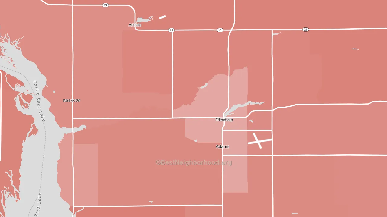 53934, WI block-group political-lean map