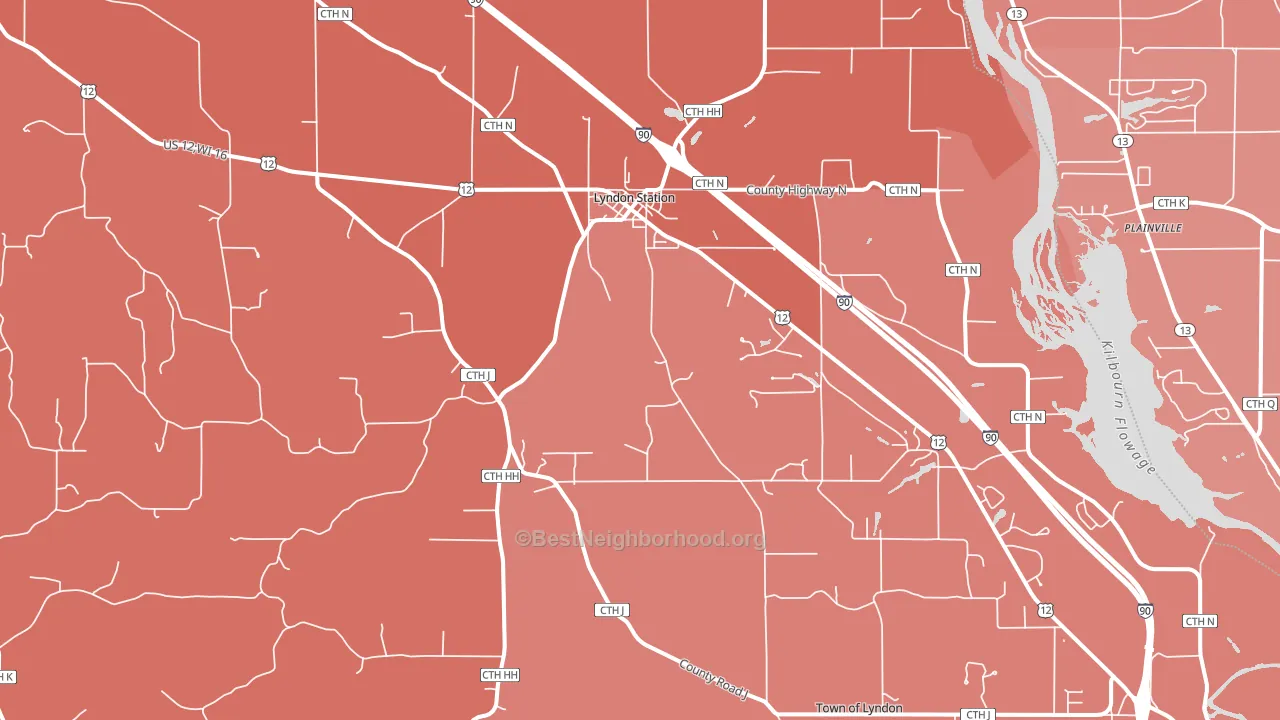 53944, WI block-group political-lean map