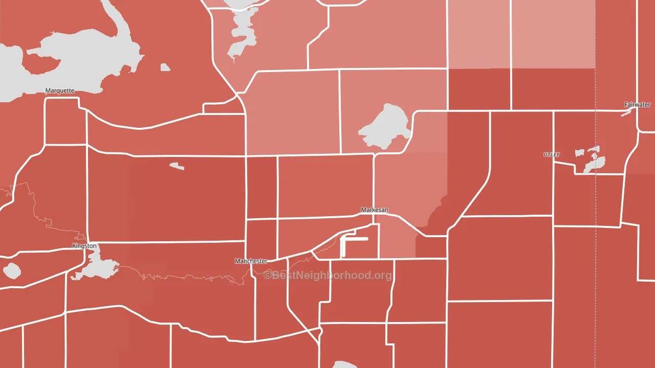 53946, WI block-group political-lean map