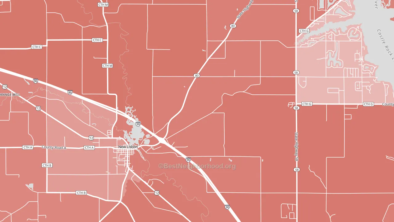 53950, WI block-group political-lean map