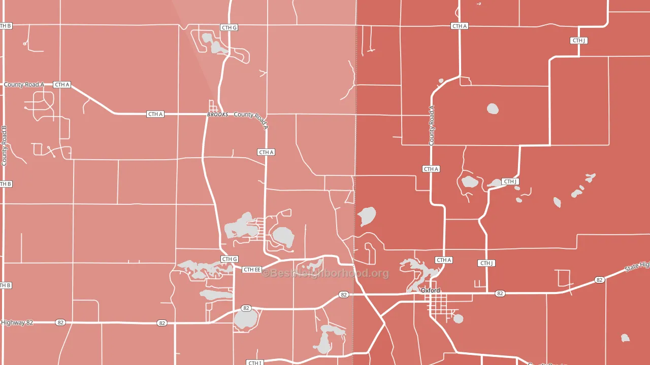 53952, WI block-group political-lean map
