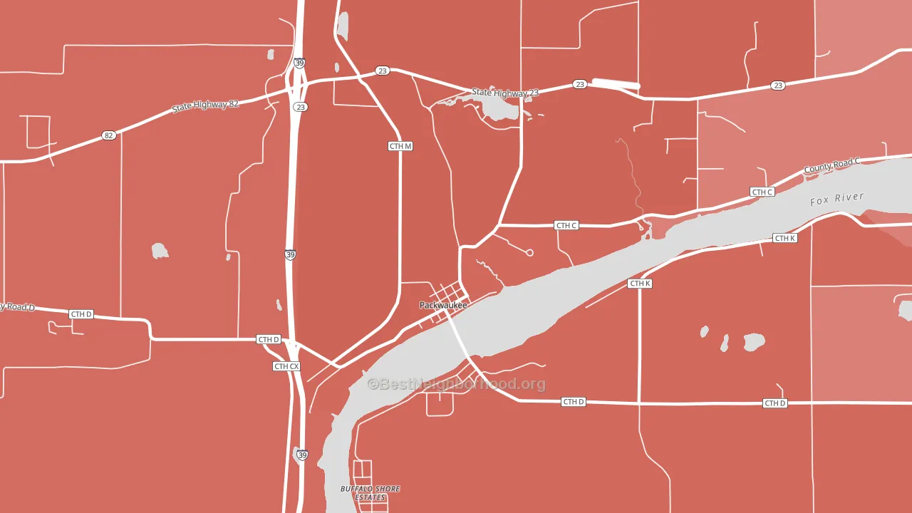 53953, WI block-group political-lean map