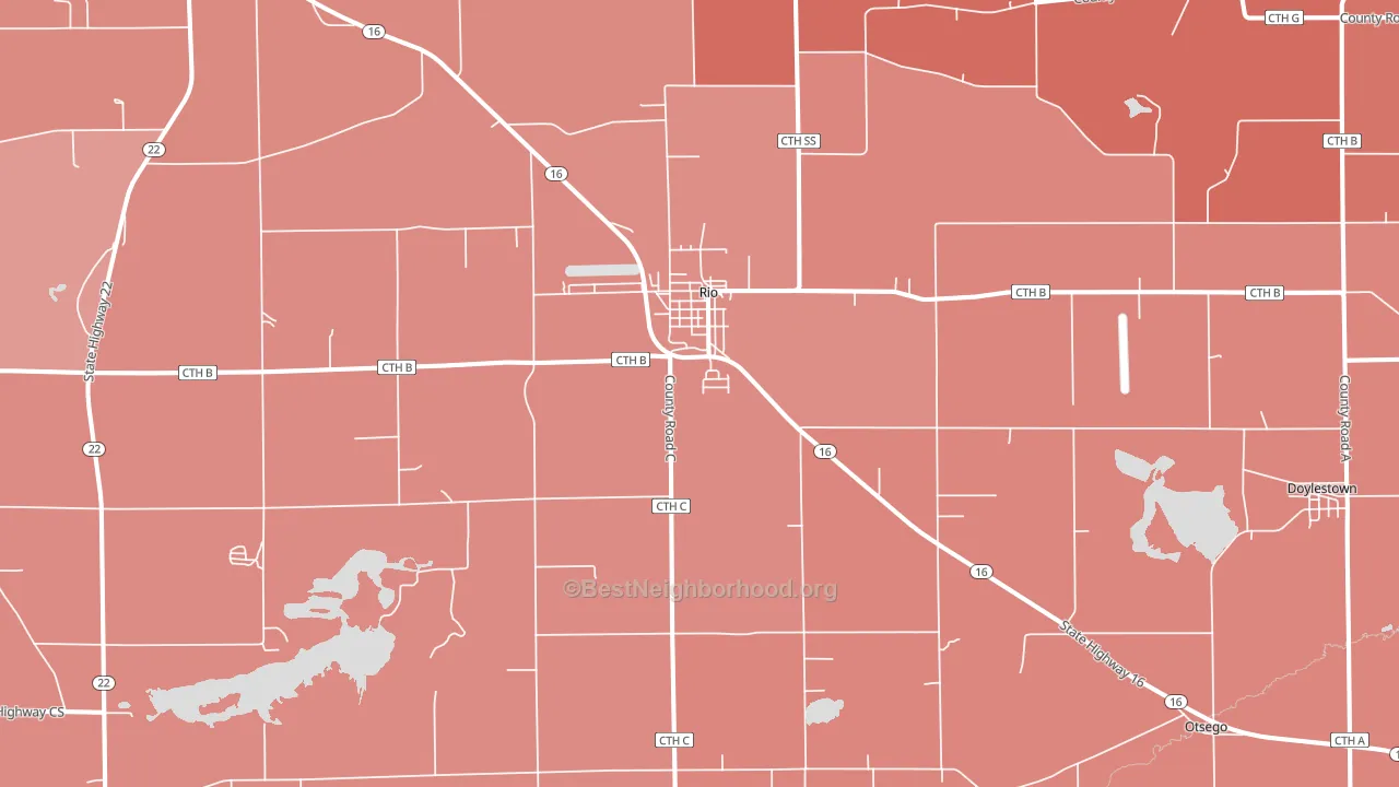 53960, WI block-group political-lean map