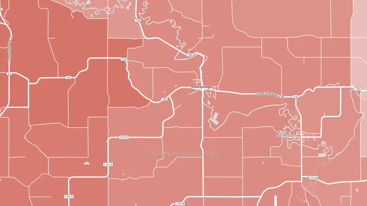 53961, WI block-group political-lean map