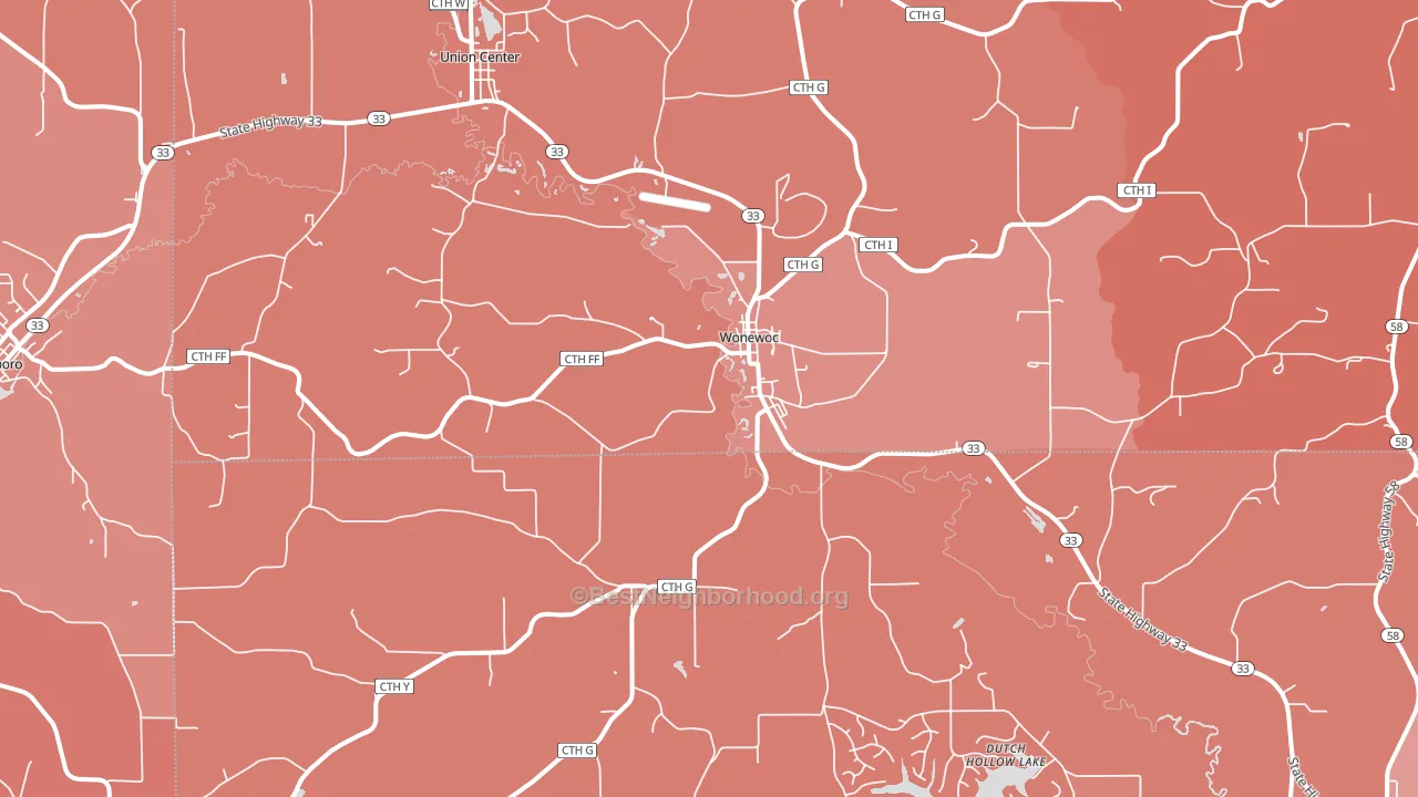 53968, WI block-group political-lean map