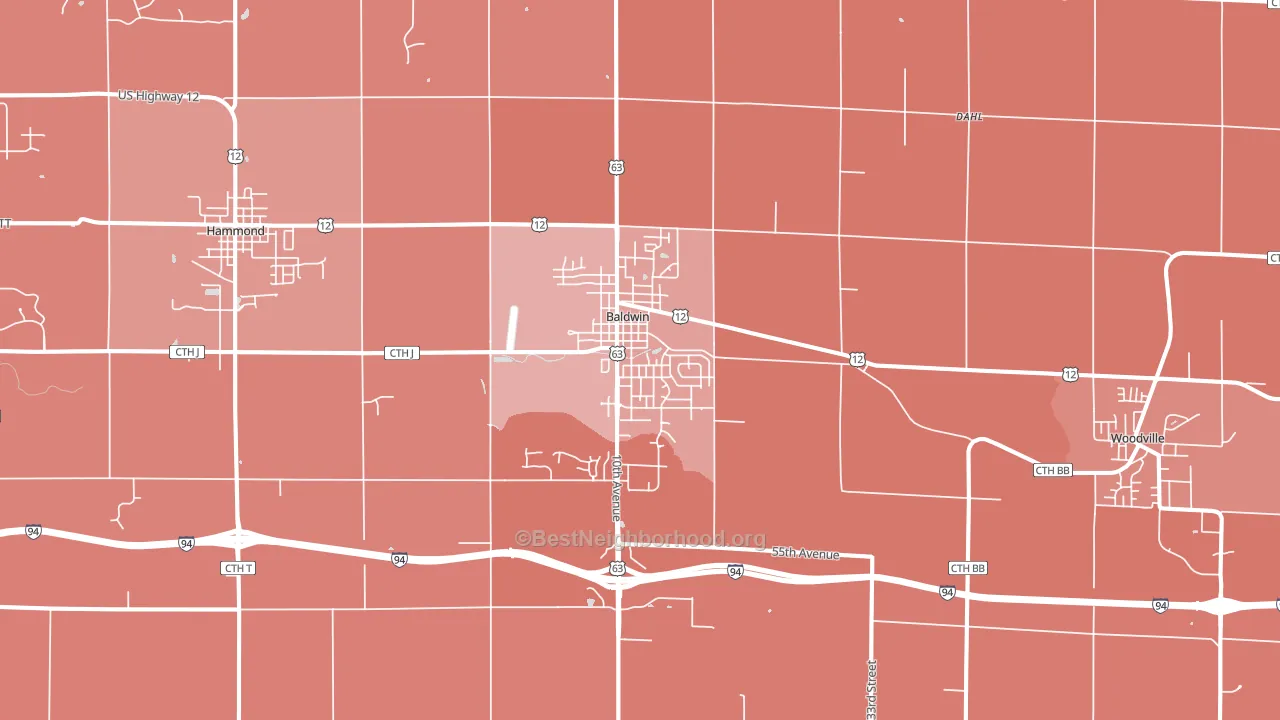 54002, WI block-group political-lean map