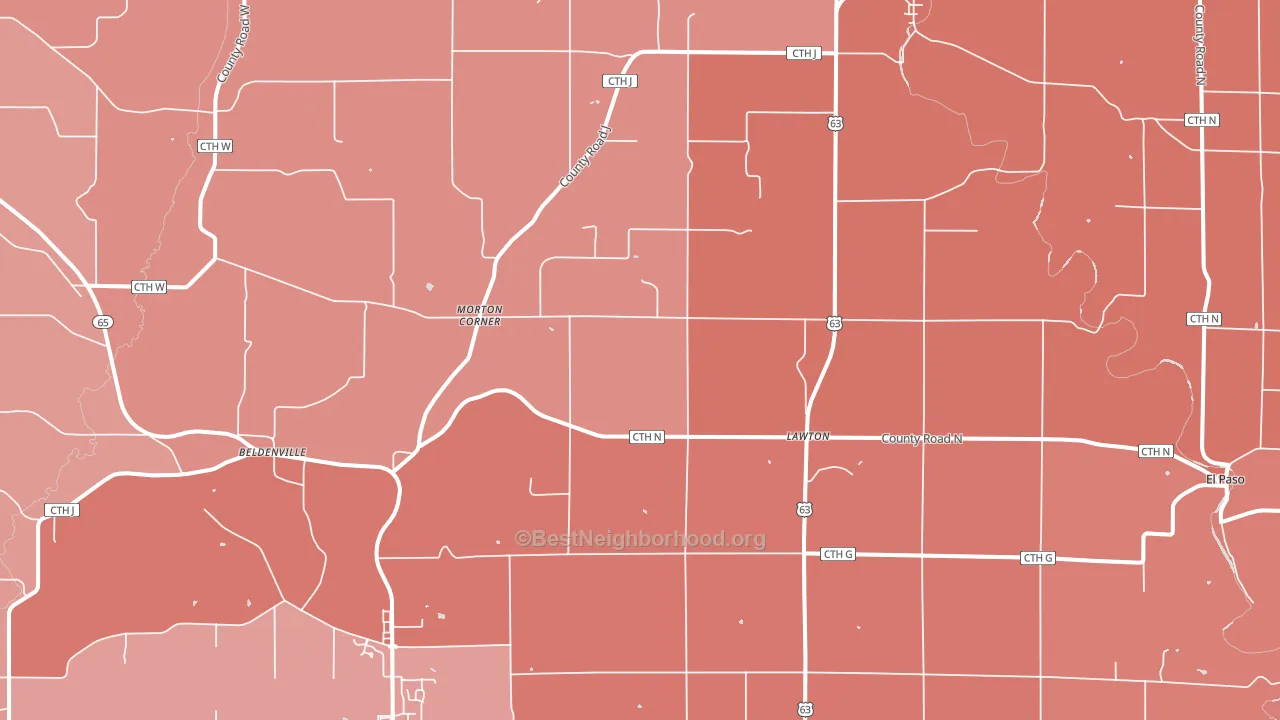 54003, WI block-group political-lean map