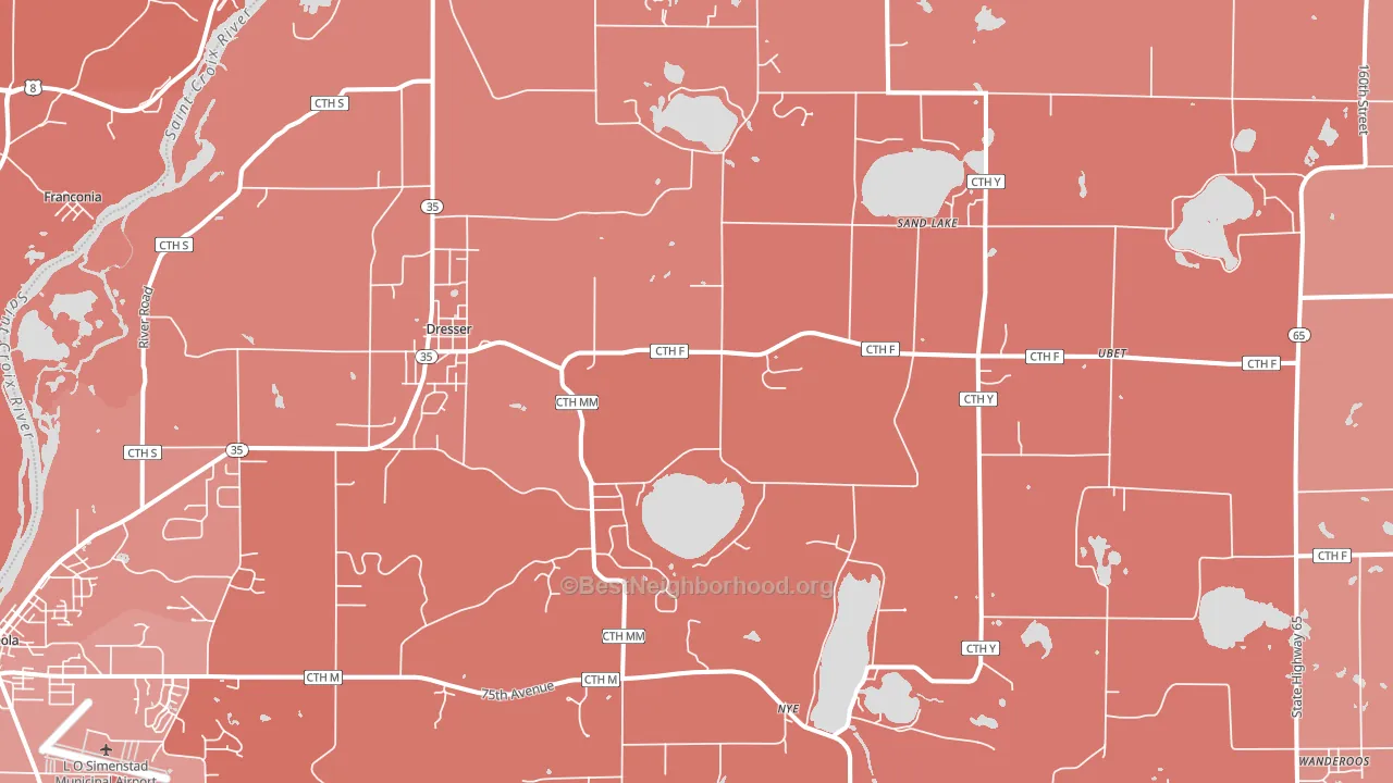 54009, WI block-group political-lean map