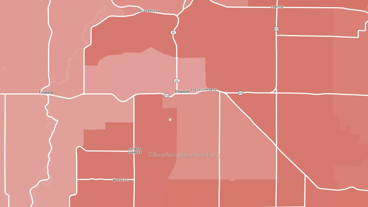 54011, WI block-group political-lean map