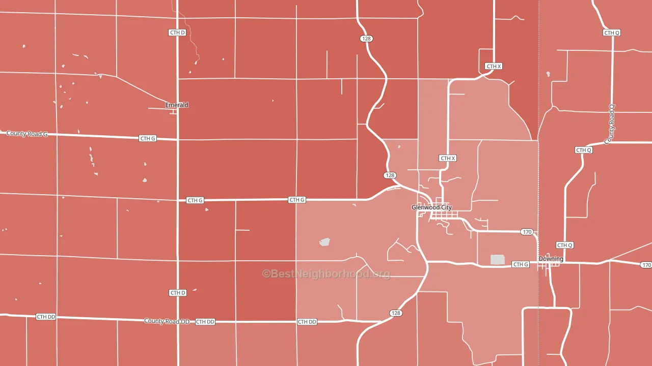 54013, WI block-group political-lean map