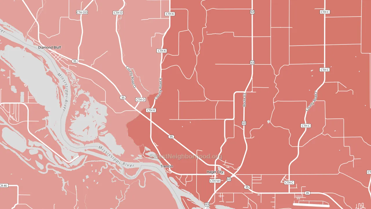 54014, WI block-group political-lean map