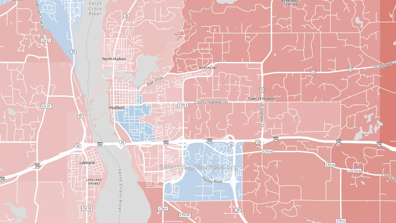 54016, WI block-group political-lean map