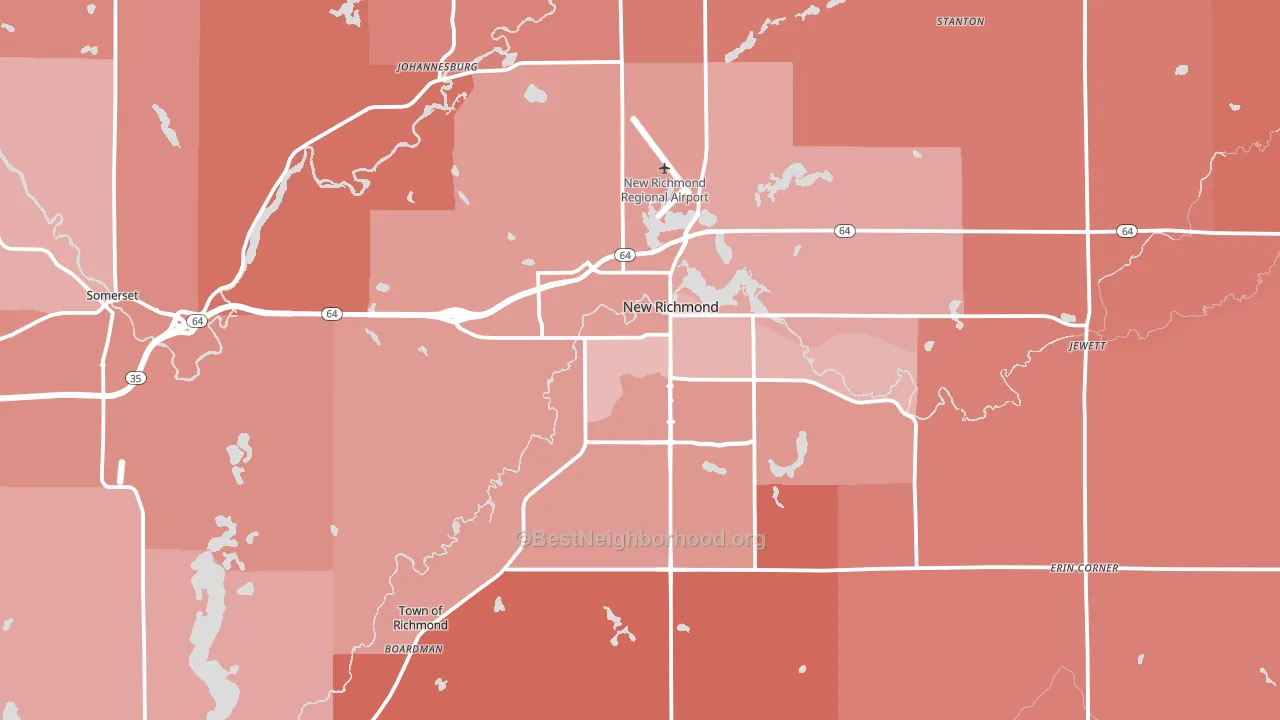 54017, WI block-group political-lean map