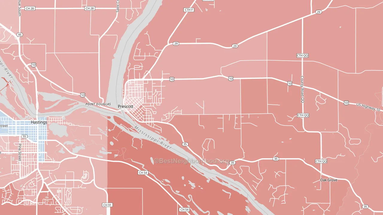 54021, WI block-group political-lean map