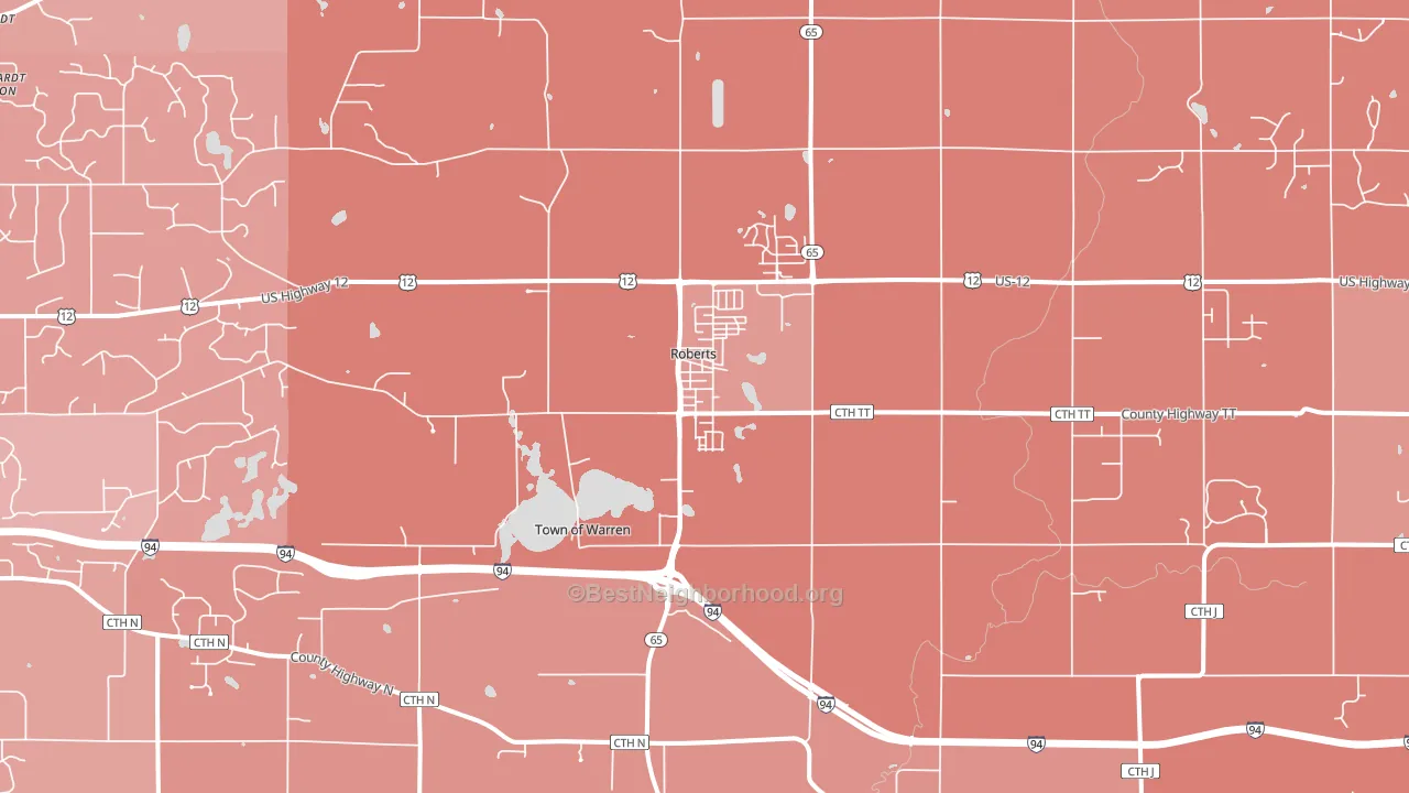 54023, WI block-group political-lean map