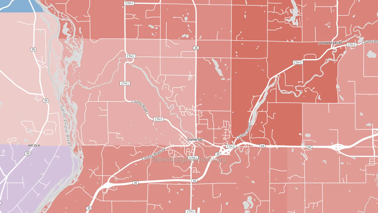 54025, WI block-group political-lean map