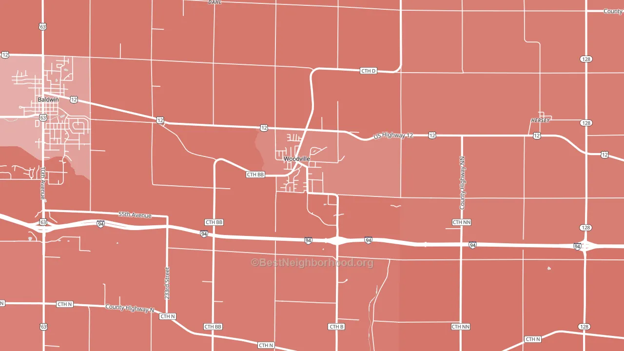 54028, WI block-group political-lean map