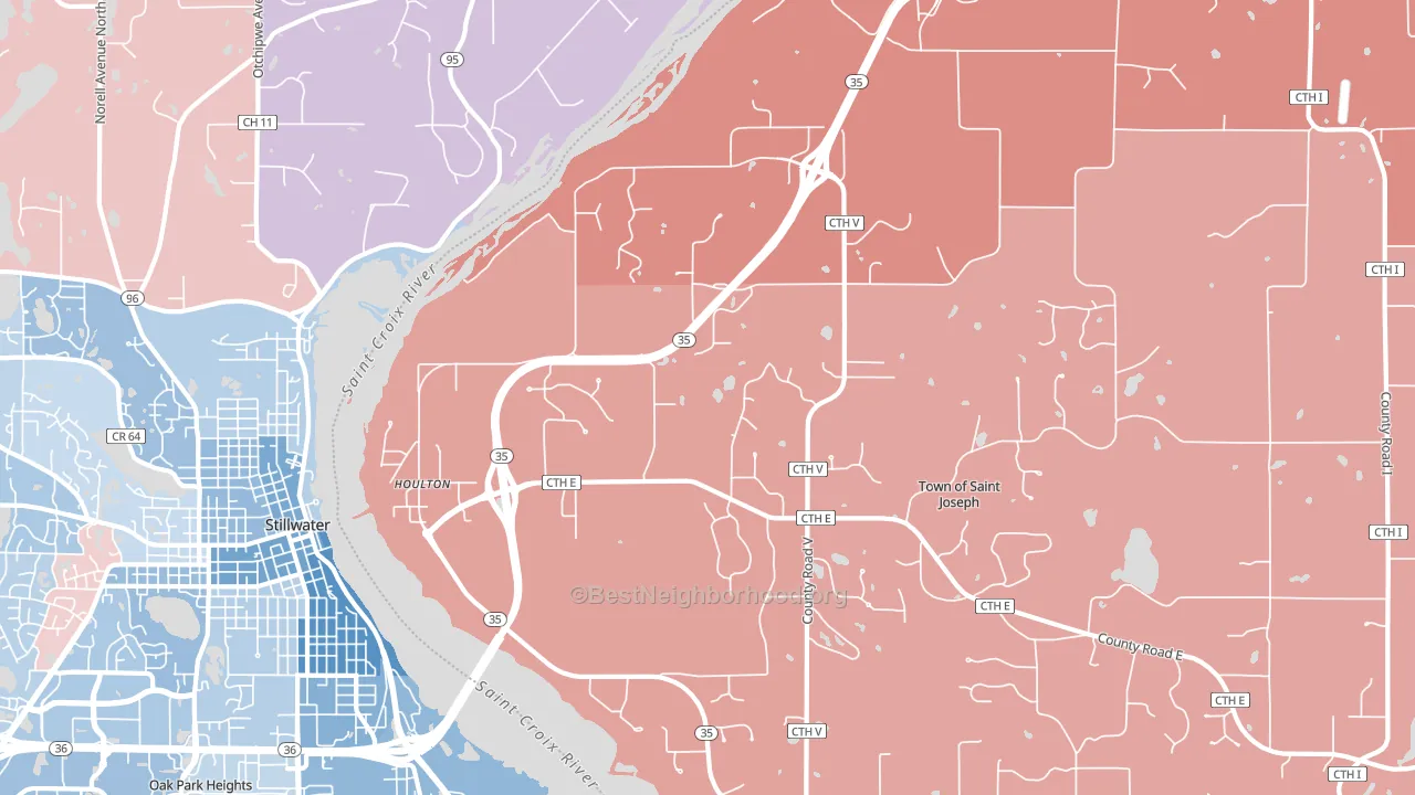 54082, WI block-group political-lean map