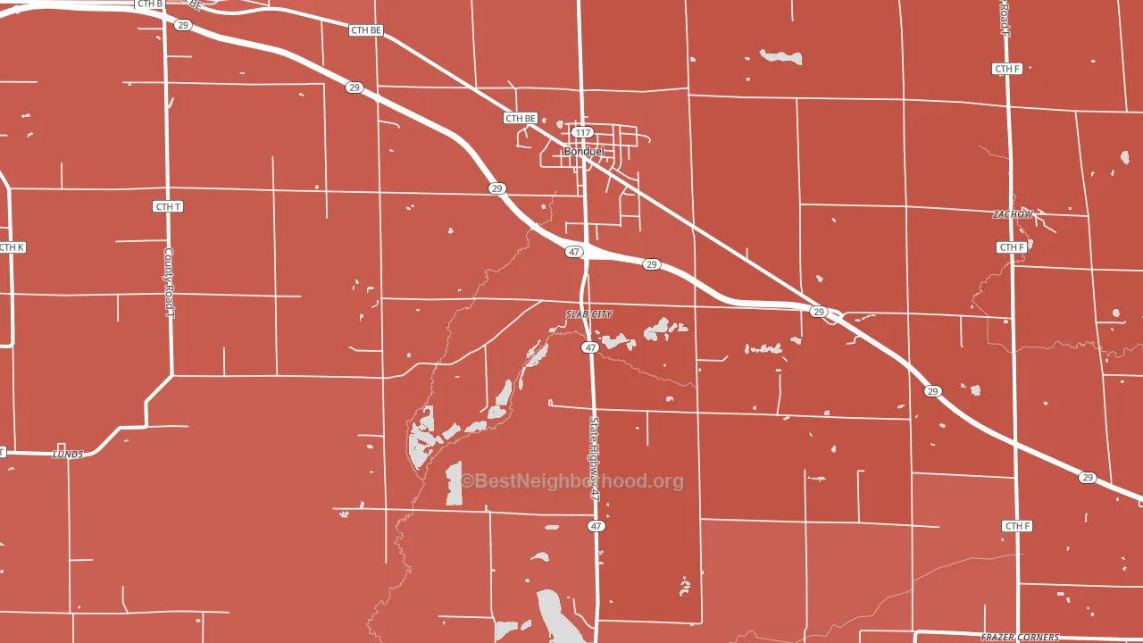 54107, WI block-group political-lean map