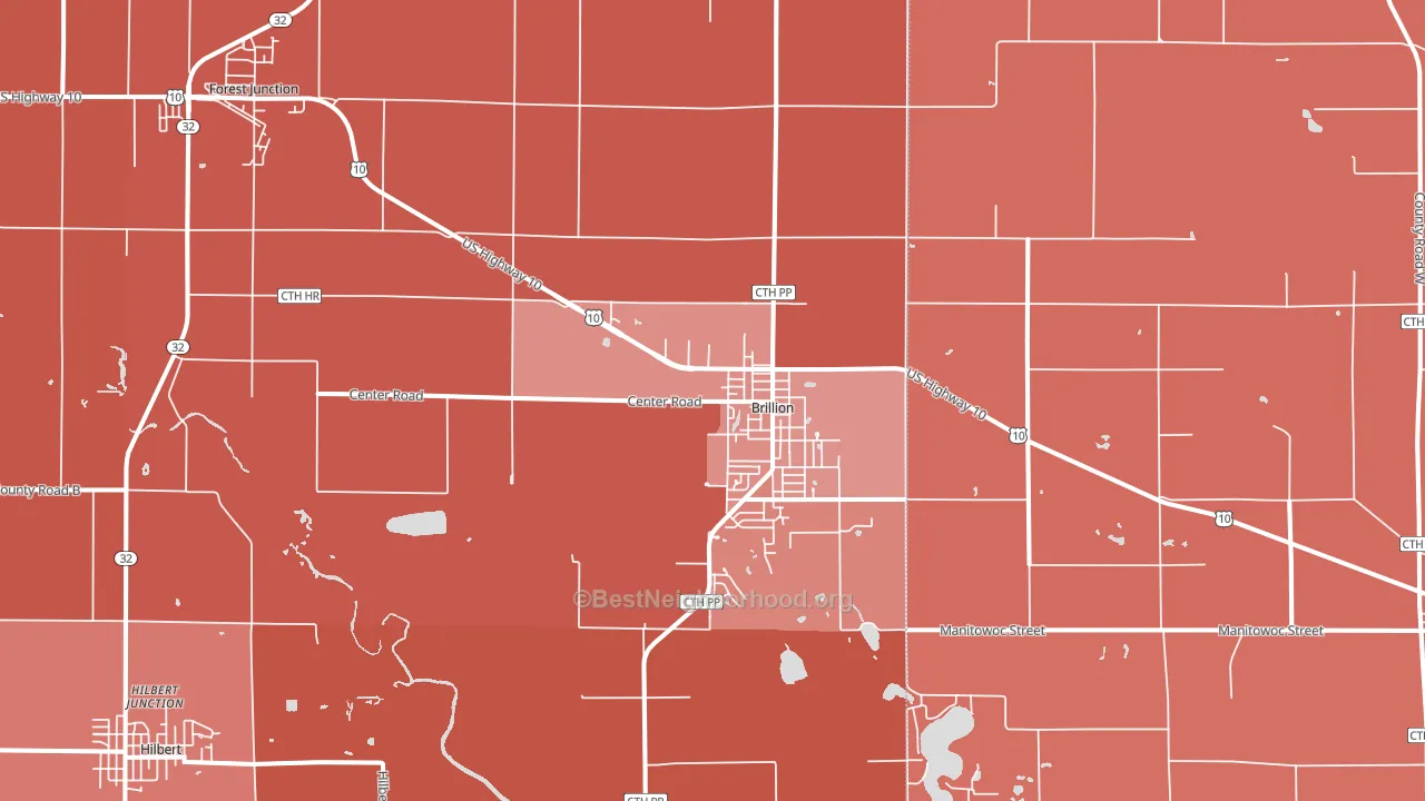 54110, WI block-group political-lean map