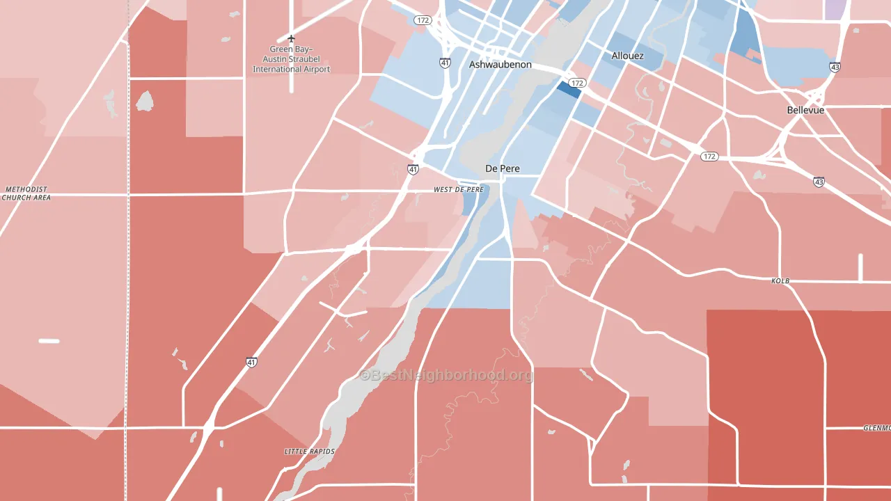 54115, WI block-group political-lean map