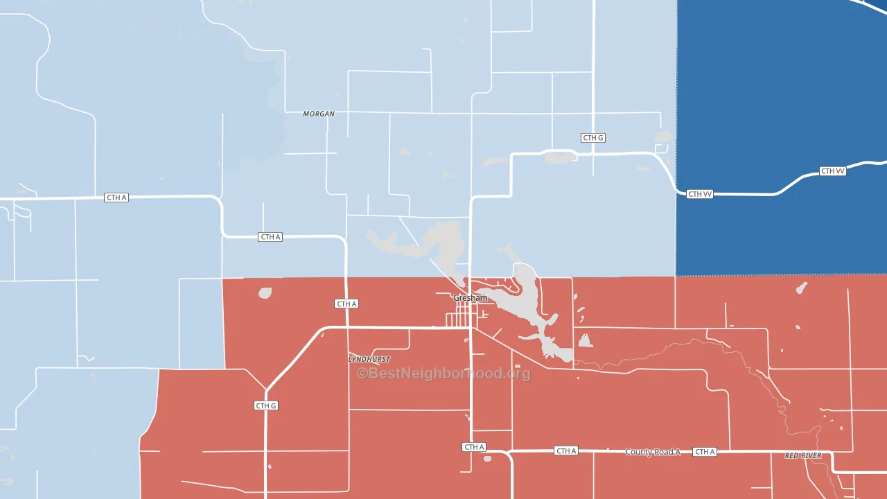54128, WI block-group political-lean map