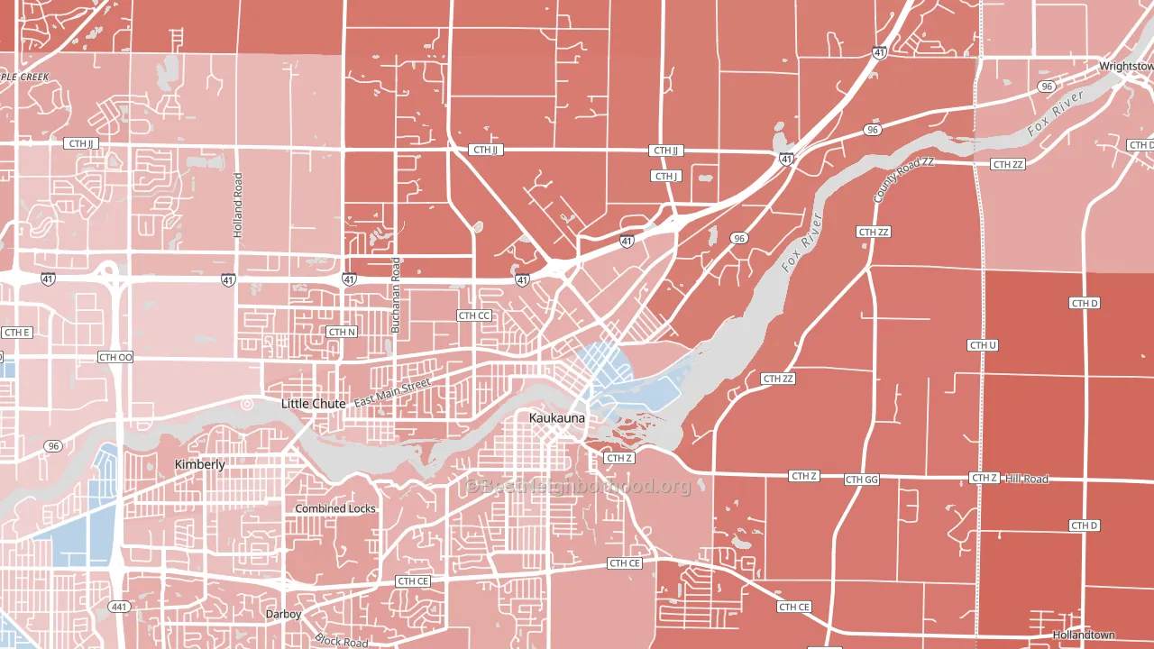 54130, WI block-group political-lean map