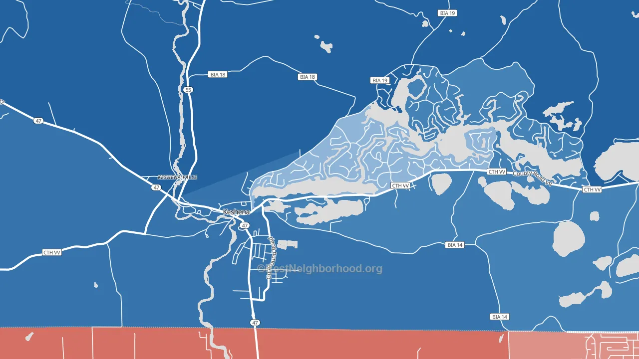 54135, WI block-group political-lean map