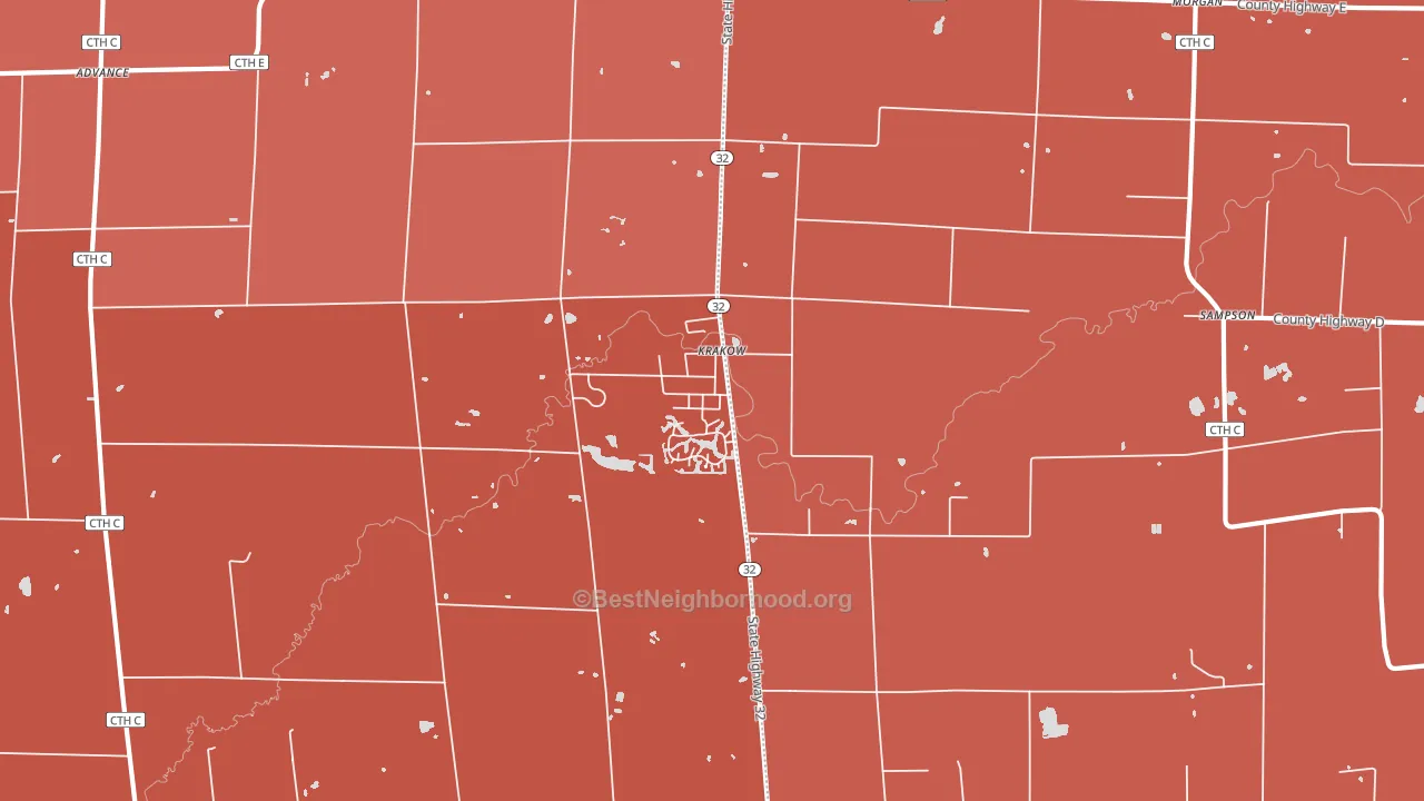 54137, WI block-group political-lean map