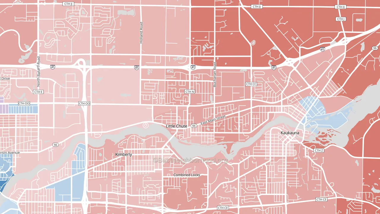 54140, WI block-group political-lean map