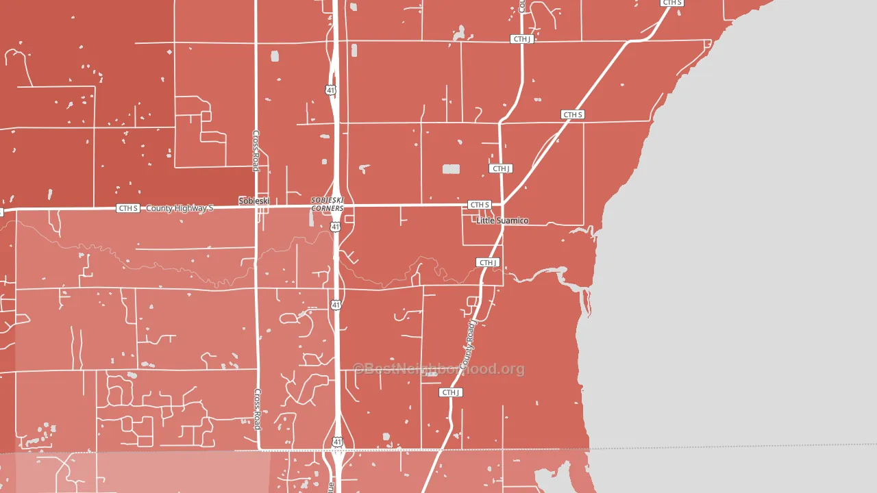 54141, WI block-group political-lean map