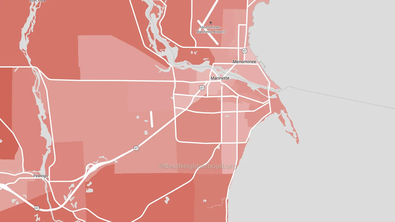 54143, WI block-group political-lean map