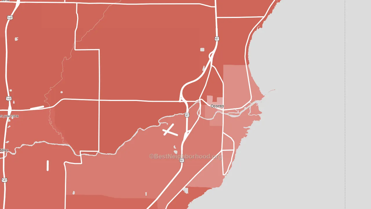 54153, WI block-group political-lean map